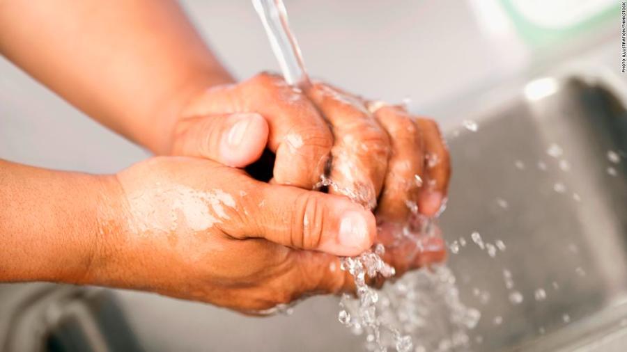 Handen wassen schoon water